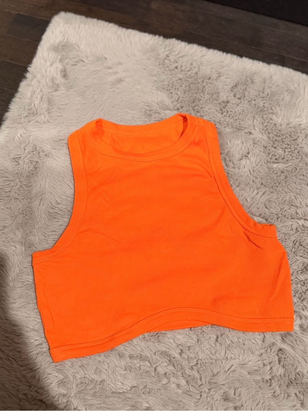 Amazon Women’s Neon Orange Sleeveless Crop Tank